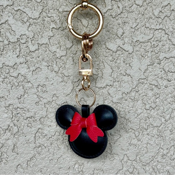 Adorable Black & Red Minnie Leather Keychain/Bag Charm - Picture 2 of 6